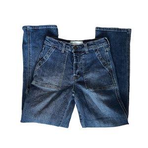 dark wash straight leg jeans
